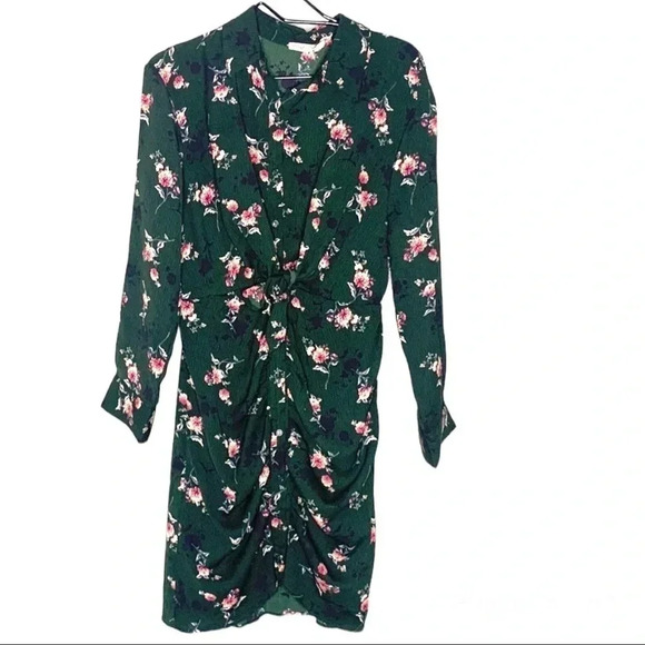 Anthropologie Everleigh Green Floral Dress Size Small - Picture 1 of 8